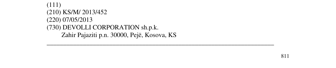 Zëri i markës Devolli Imperial Caffe në buletin