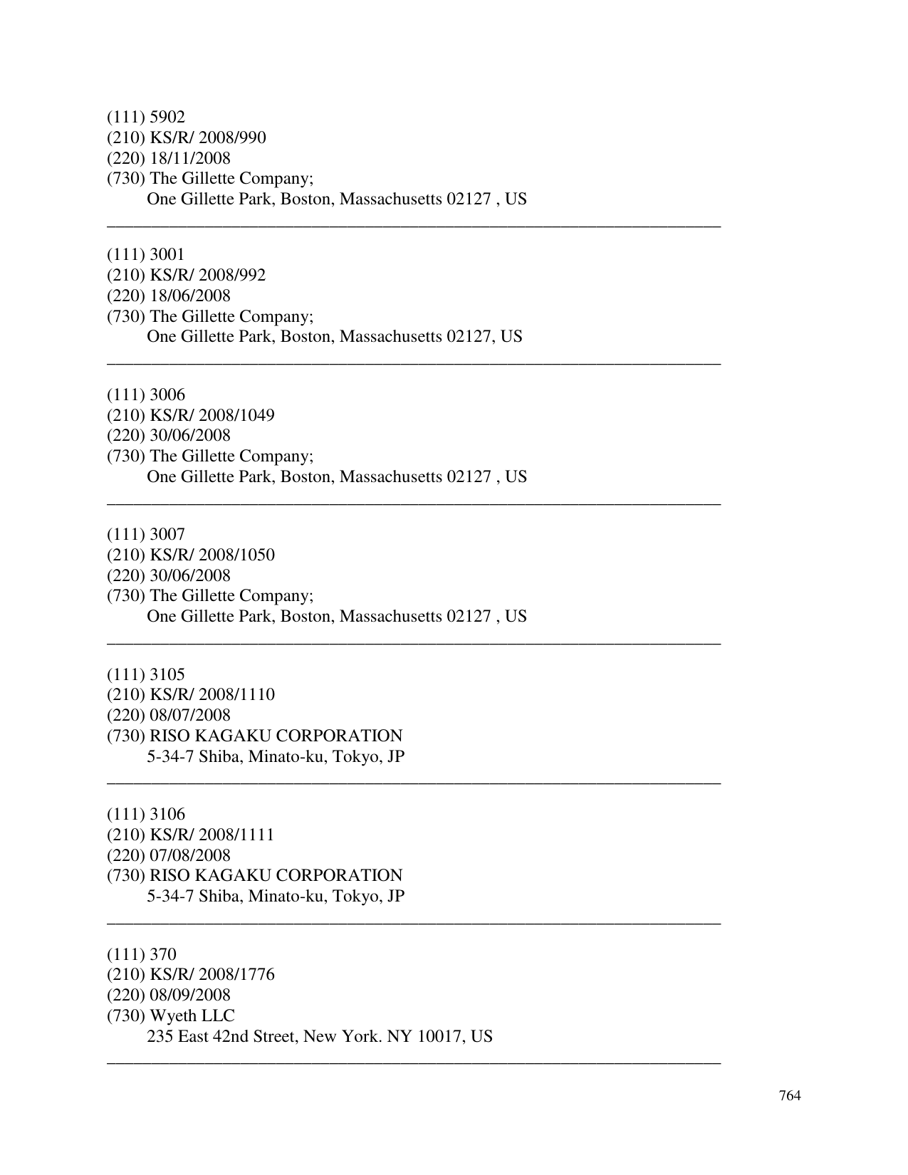 Faqja 764 e buletinit