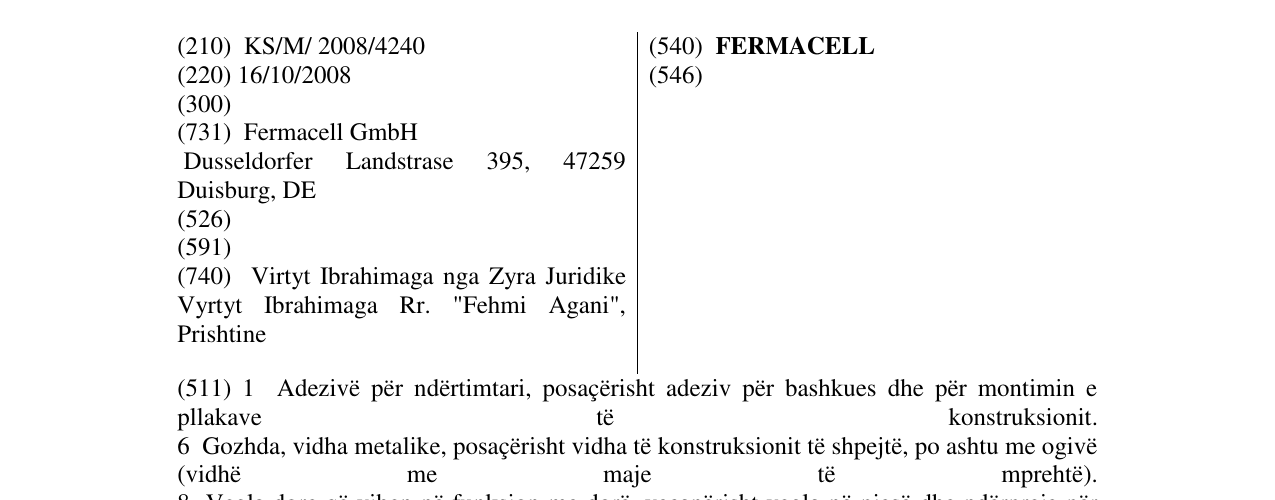Zëri i markës FERMACELL në buletin