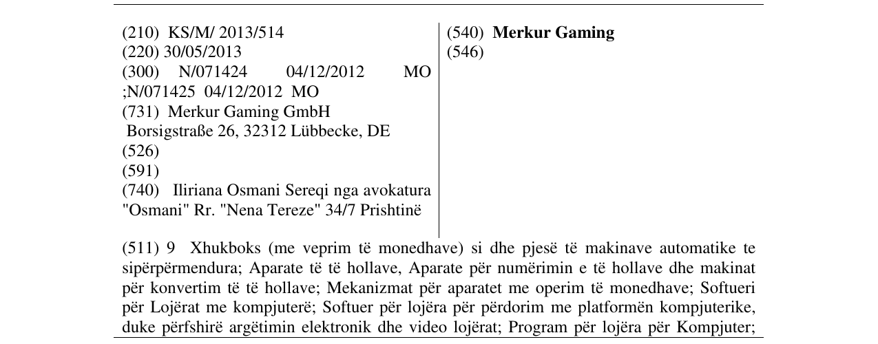 Zëri i markës Merkur Gaming në buletin