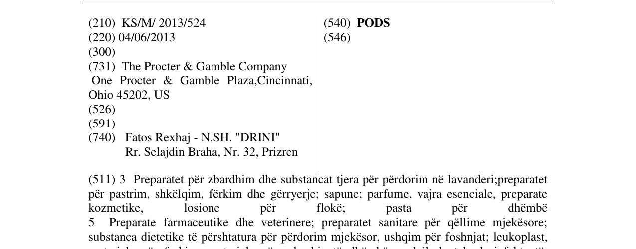 Zëri i markës PODS në buletin