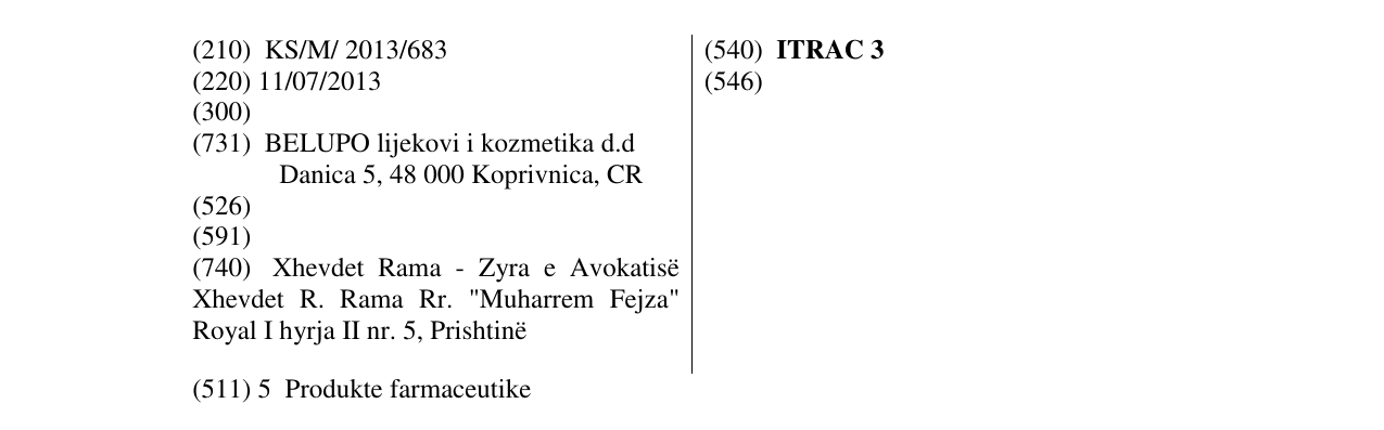 Zëri i markës ITRAC 3 në buletin