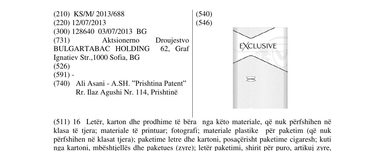Zëri i markës Markë figurative në buletin