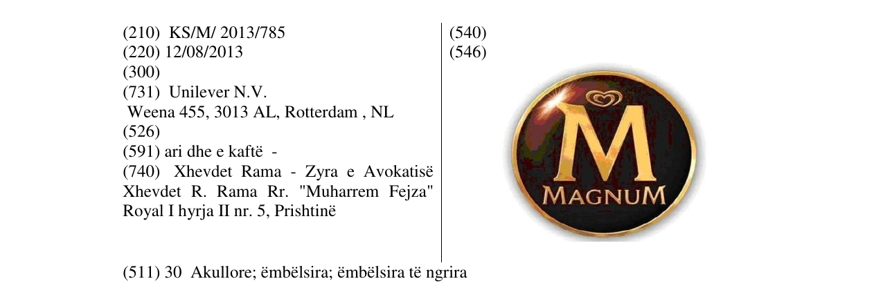 Zëri i markës M MAGNUM në buletin