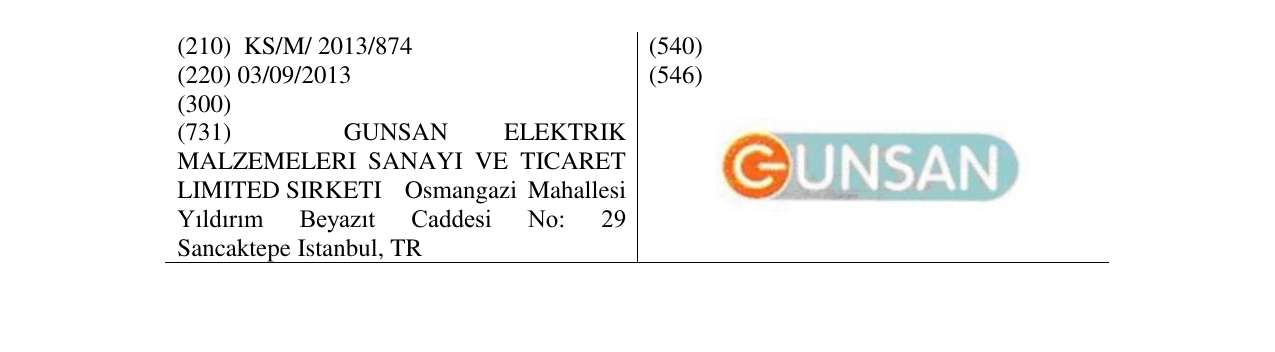 Zëri i markës GUNSAN në buletin