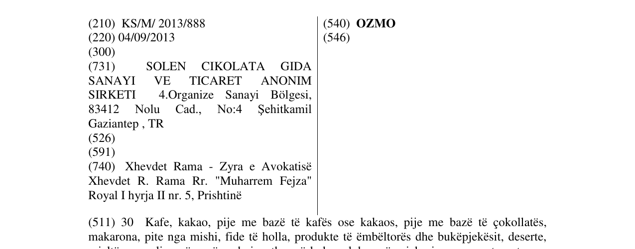 Zëri i markës OZMO në buletin