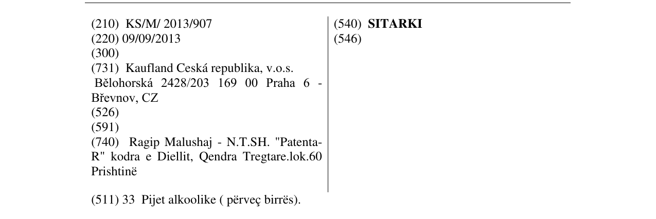 Zëri i markës SITARKI në buletin