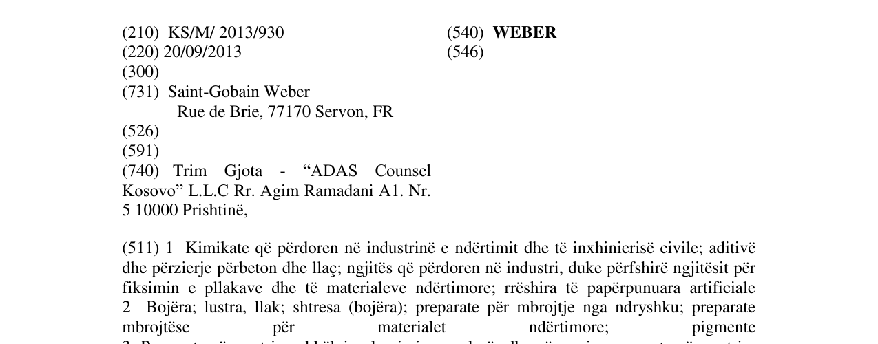 Zëri i markës WEBER në buletin