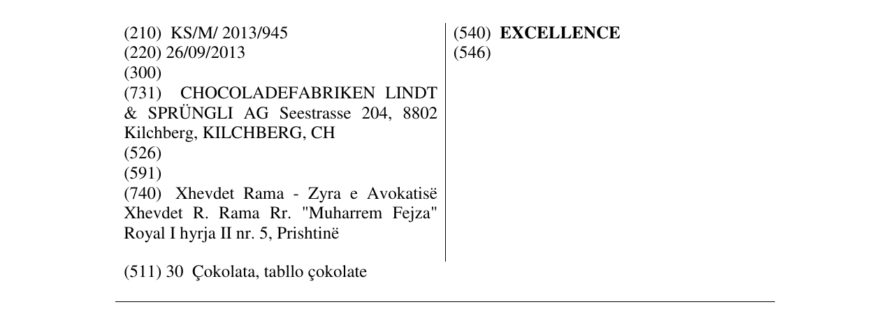 Zëri i markës EXCELLENCE në buletin