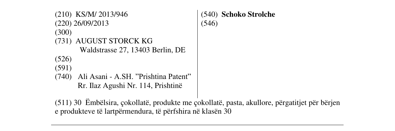 Zëri i markës Schoko Strolche në buletin