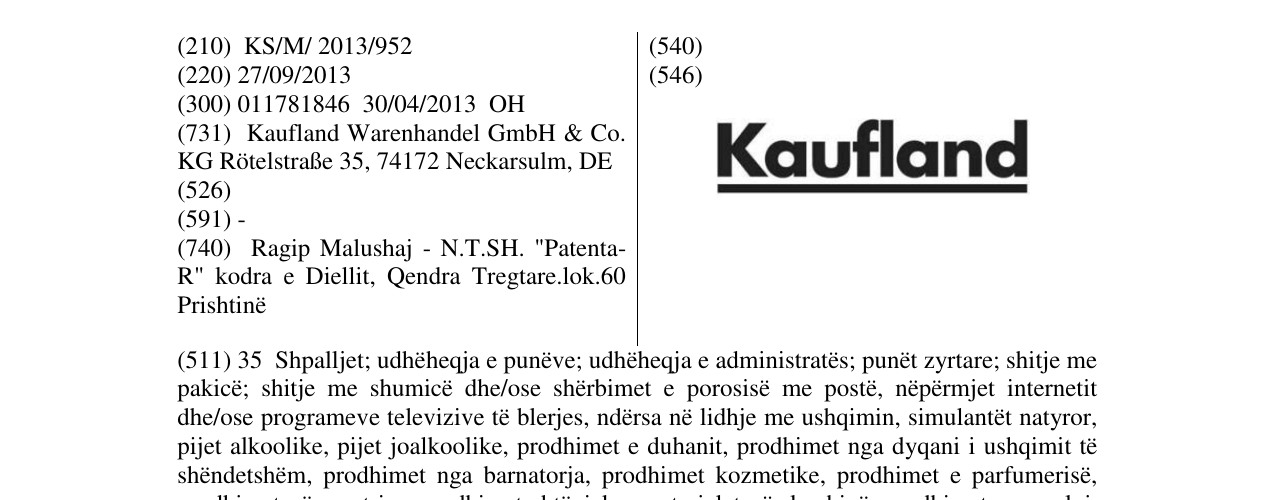 Zëri i markës Kaufland në buletin