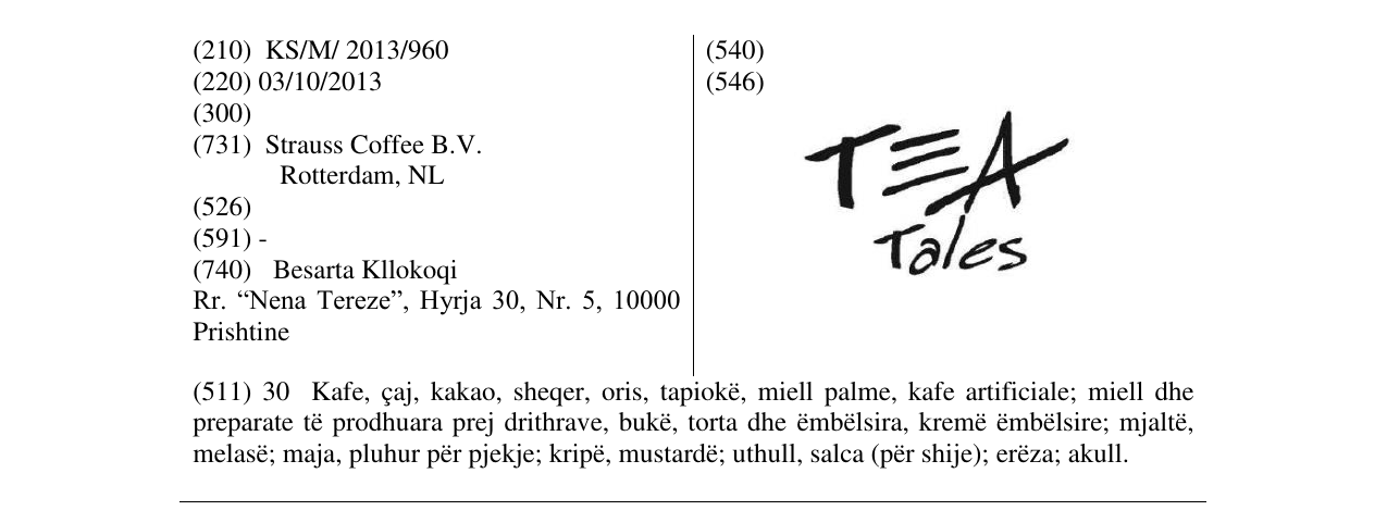Zëri i markës Tales në buletin