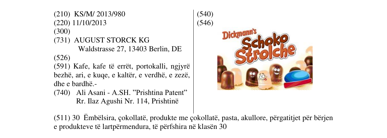 Zëri i markës Dickmann's Schoko Strolche në buletin