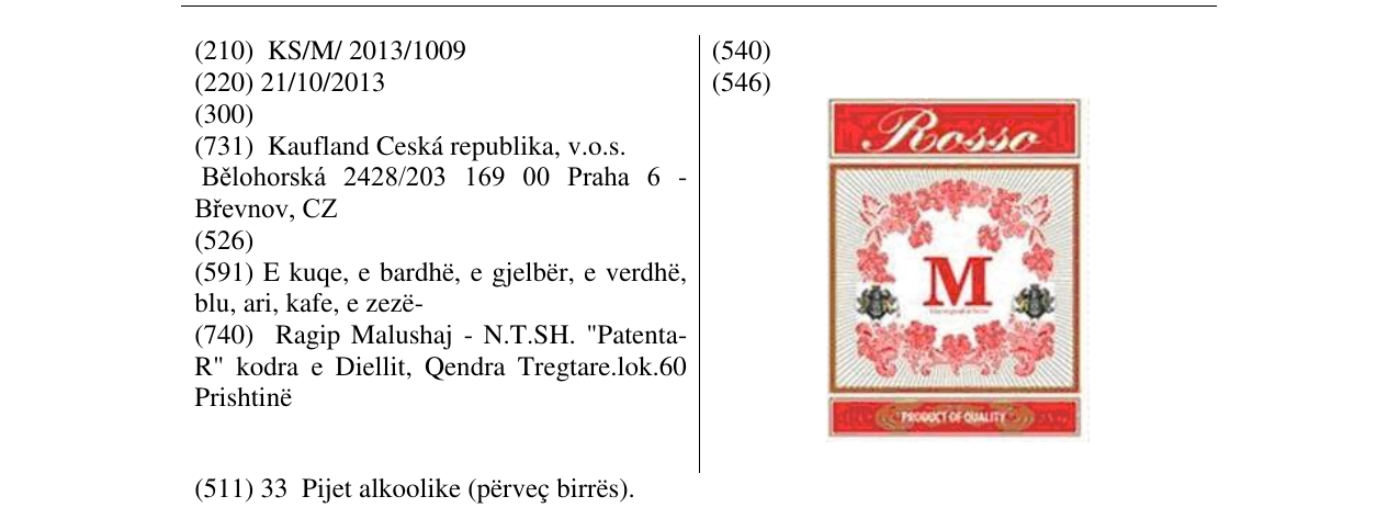 Zëri i markës Rosso M në buletin