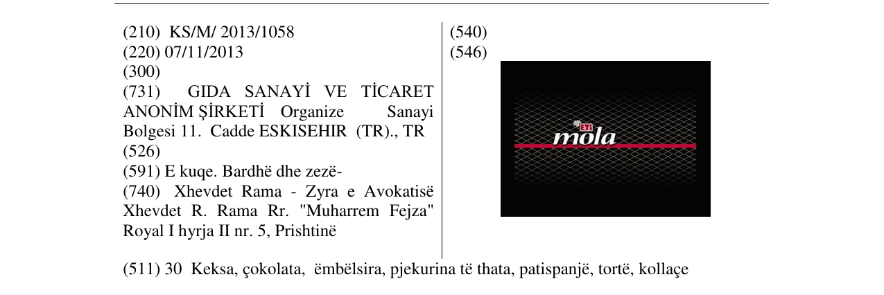 Zëri i markës mola në buletin