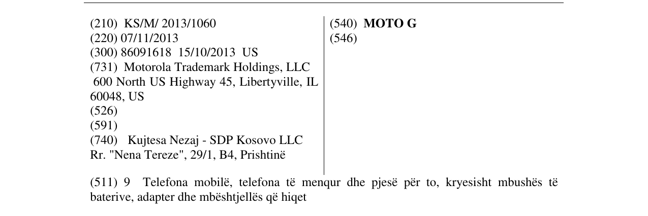 Zëri i markës MOTO G në buletin