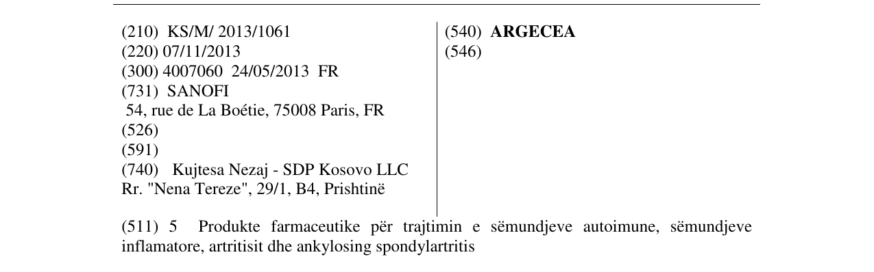 Zëri i markës ARGECEA në buletin