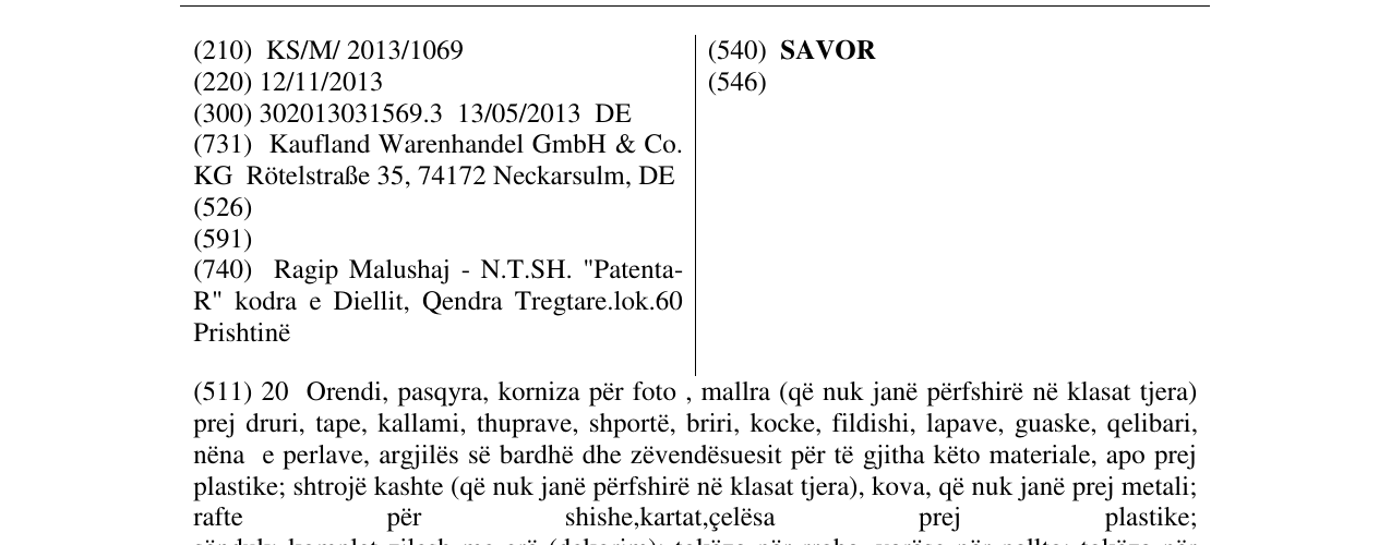 Zëri i markës SAVOR në buletin