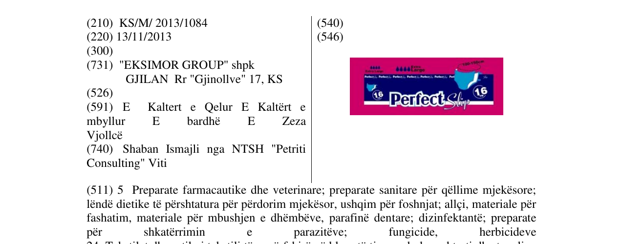 Zëri i markës Perfect Slip në buletin