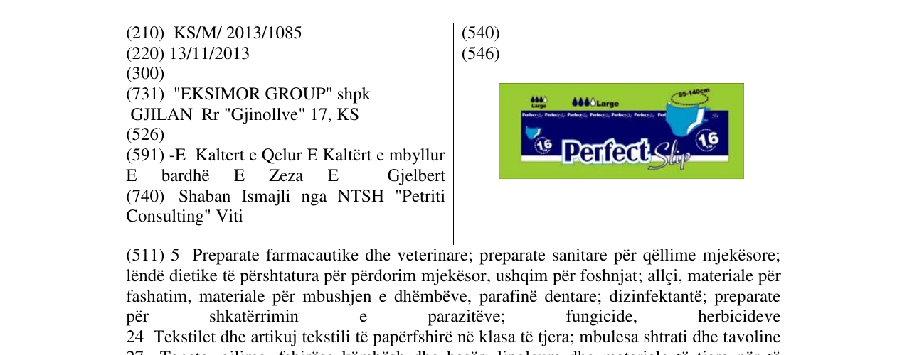 Zëri i markës Perfect Slip në buletin