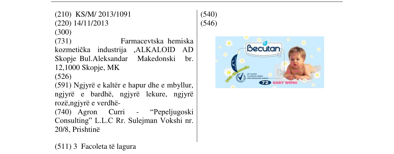 Zëri i markës Becutan në buletin