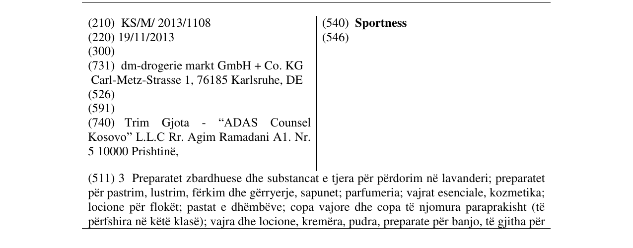 Zëri i markës Sportness në buletin