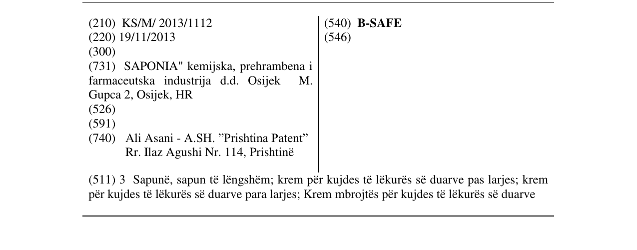 Zëri i markës B-SAFE në buletin