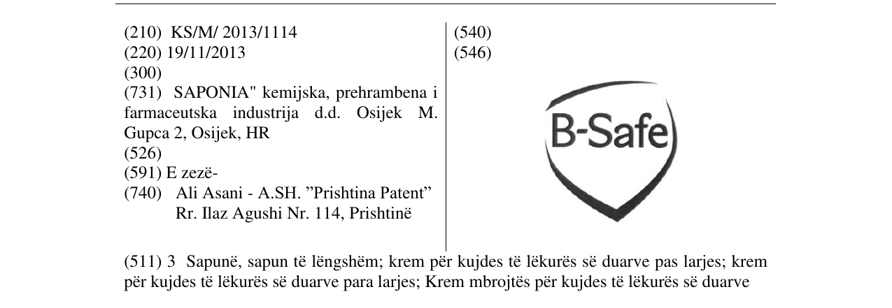 Zëri i markës B - Safe në buletin