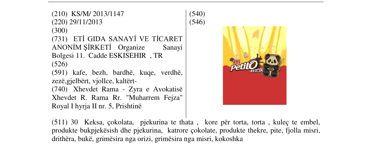 Zëri i markës Petito në buletin