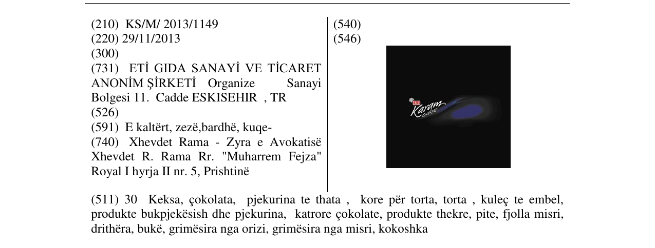 Zëri i markës Karam në buletin