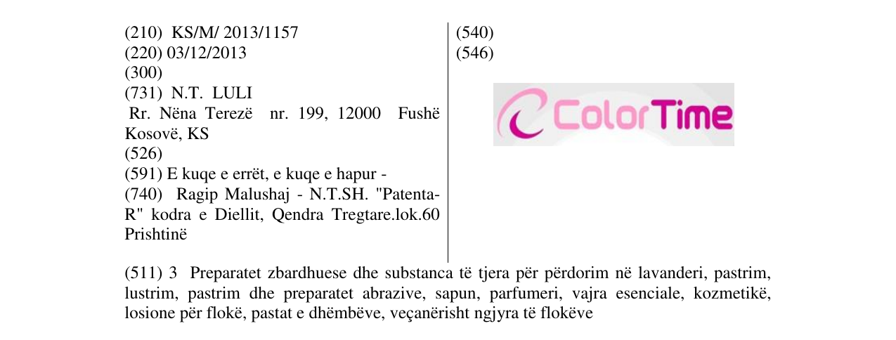 Zëri i markës Color Time në buletin