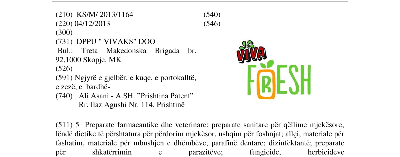 Zëri i markës VIVA Fresh në buletin