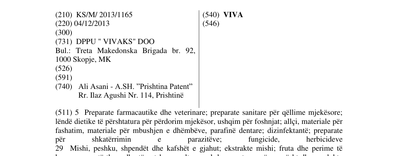 Zëri i markës VIVA në buletin