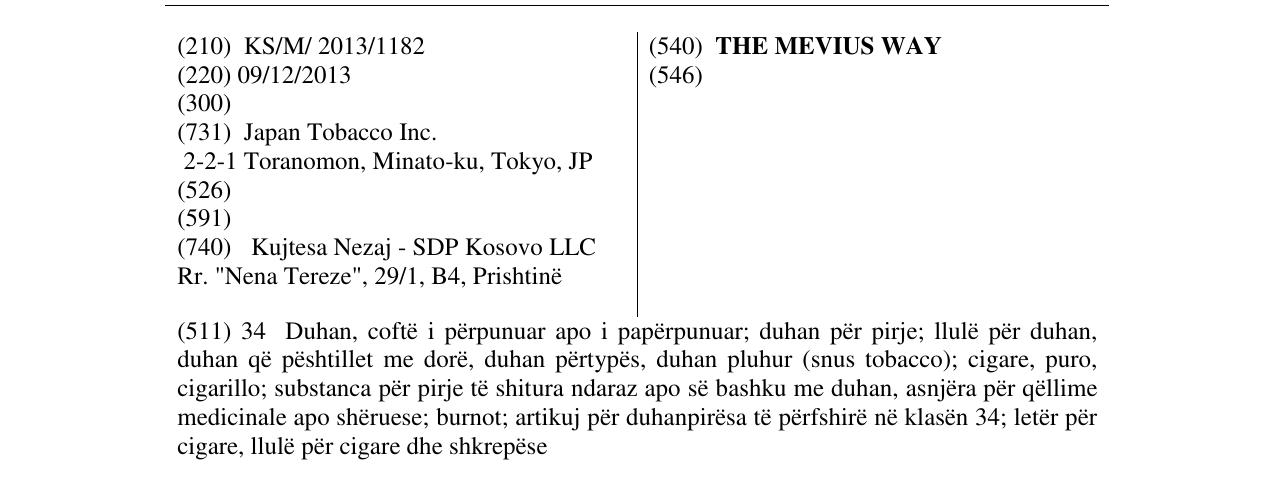 Zëri i markës THE MEVIUS WAY në buletin