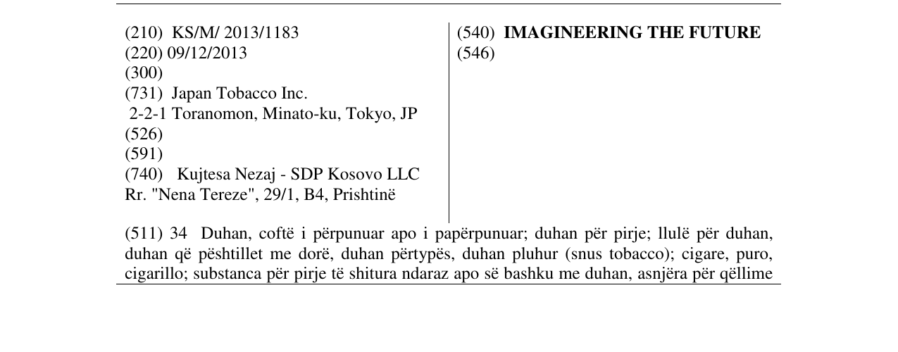 Zëri i markës IMAGINEERING THE FUTURE në buletin