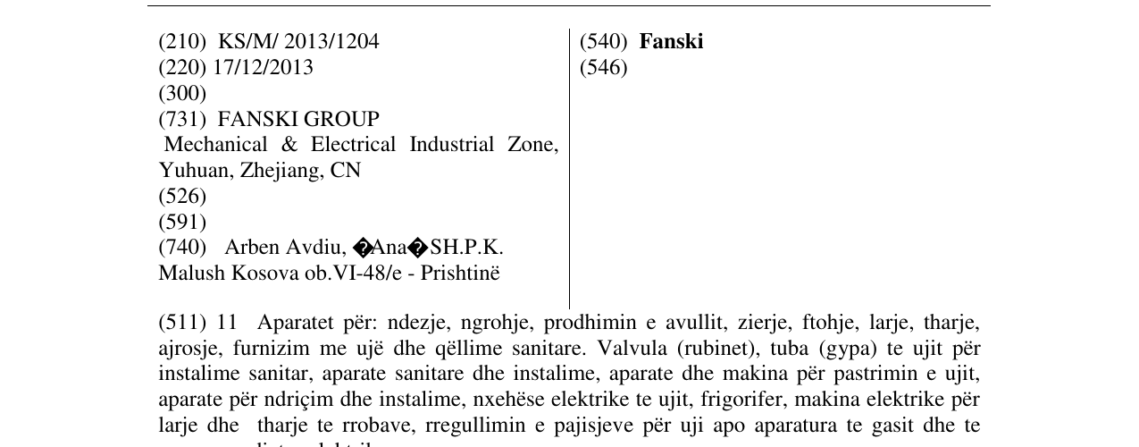 Zëri i markës Fanski në buletin