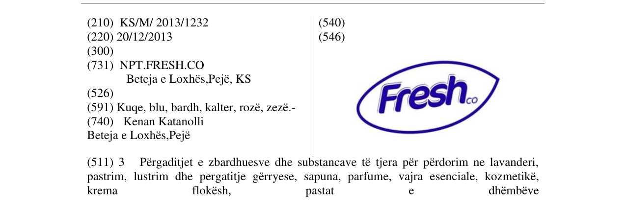 Zëri i markës Fresh në buletin