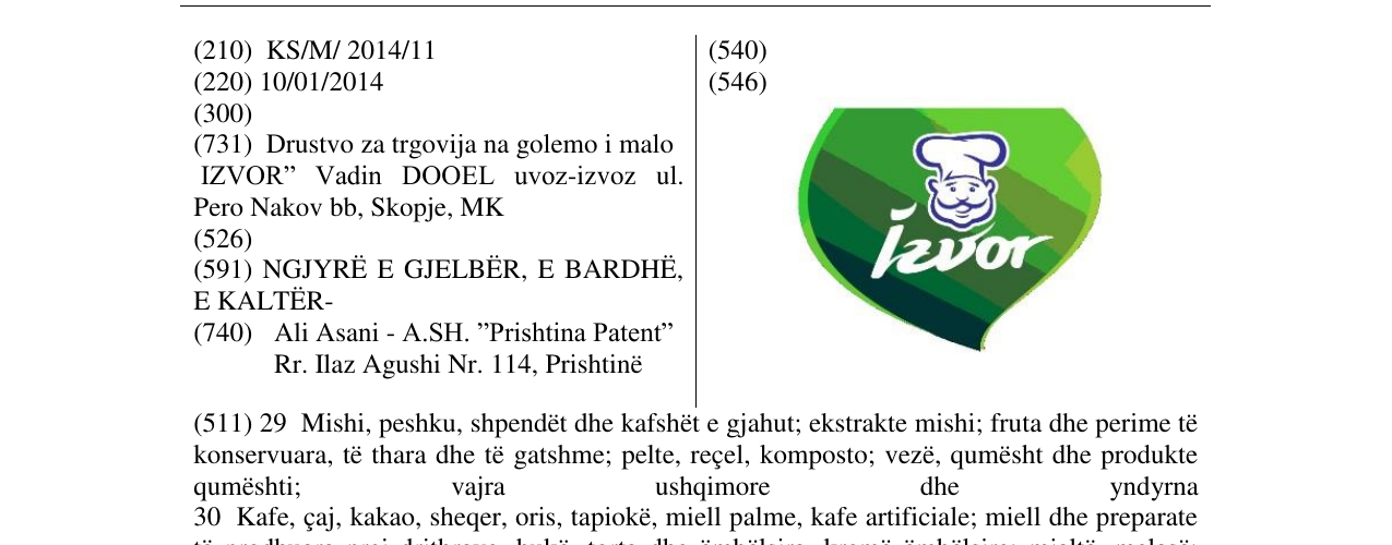 Zëri i markës Izvor në buletin