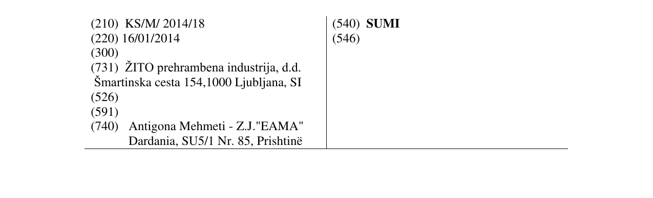 Zëri i markës SUMI në buletin