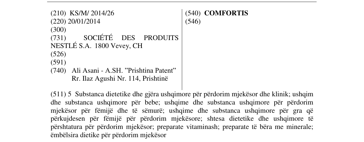 Zëri i markës COMFORTIS në buletin