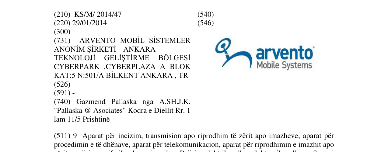 Zëri i markës arvento Mobile Systems në buletin