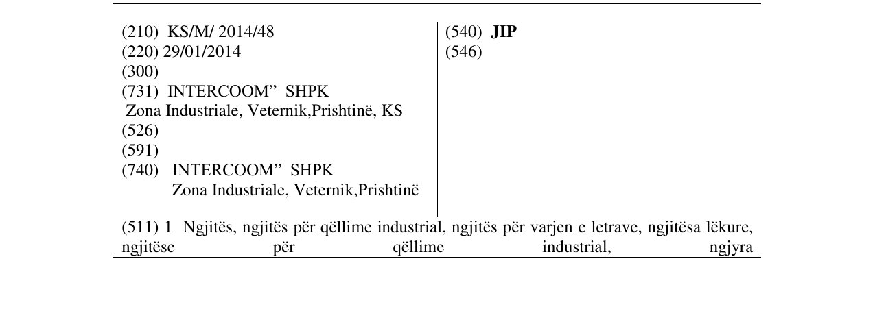 Zëri i markës JIP në buletin