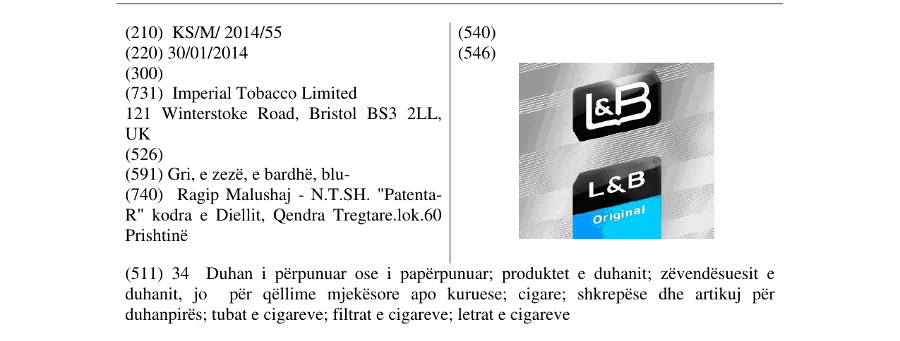 Zëri i markës L&B Orginal në buletin