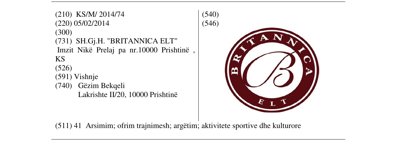 Zëri i markës BRITANNICA ELT në buletin