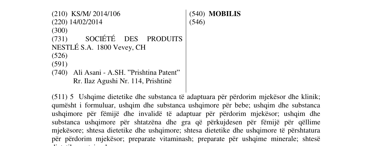 Zëri i markës MOBILIS në buletin