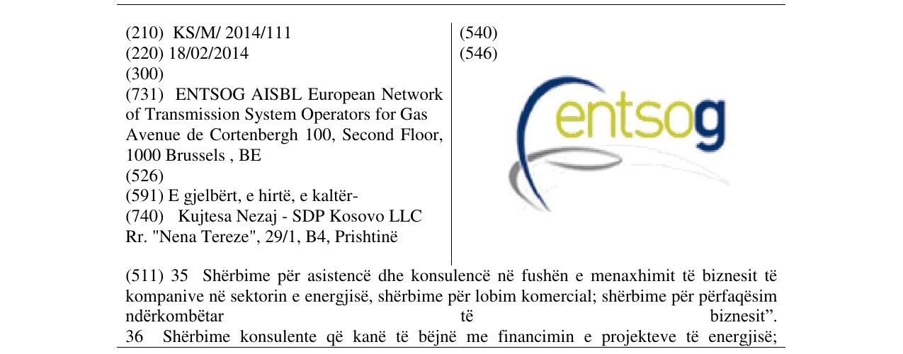 Zëri i markës entsog në buletin