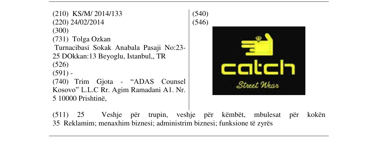 Zëri i markës catch në buletin
