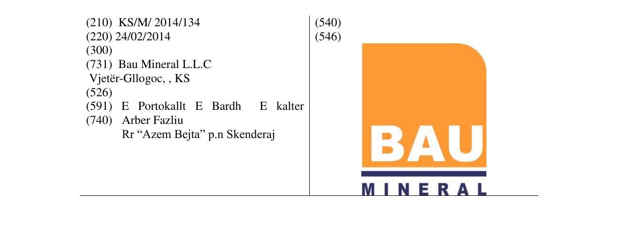 Zëri i markës BAU MINERAL në buletin