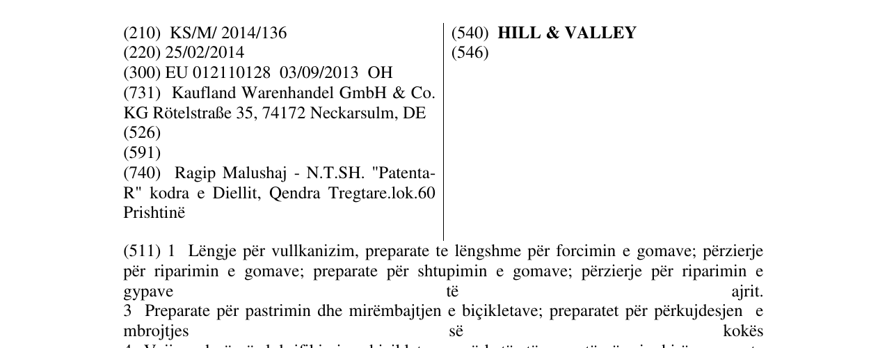 Zëri i markës HILL & VALLEY në buletin