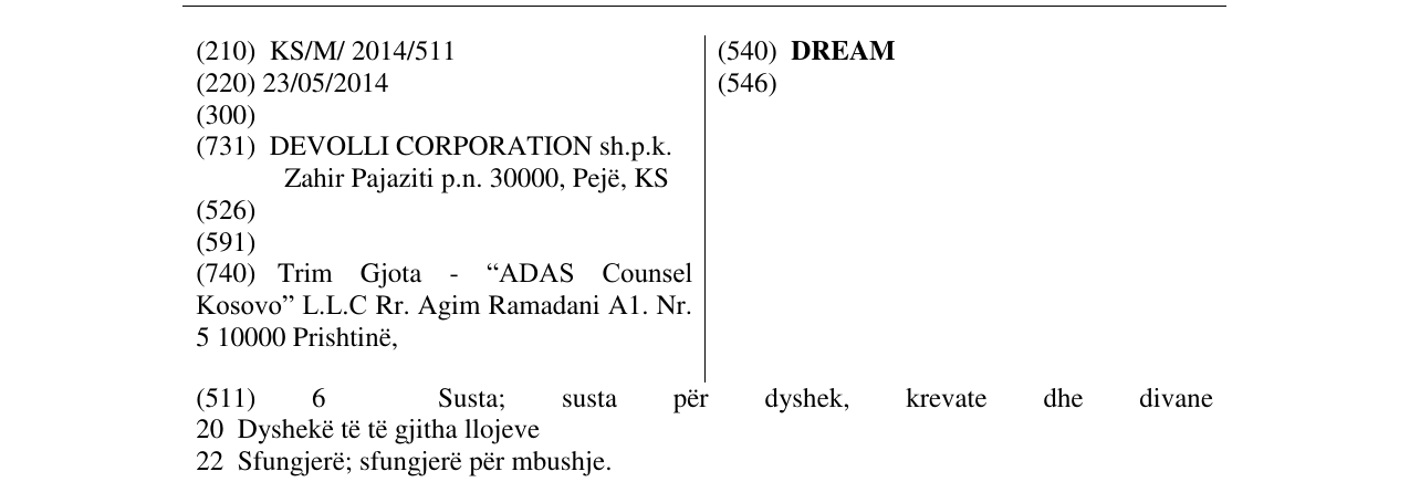 Zëri i markës DREAM në buletin